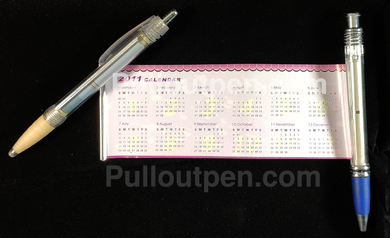 Personalized Pull out calendar pens, calendar pens