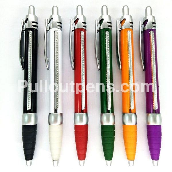 pull out banner pens solid barrel silver clip